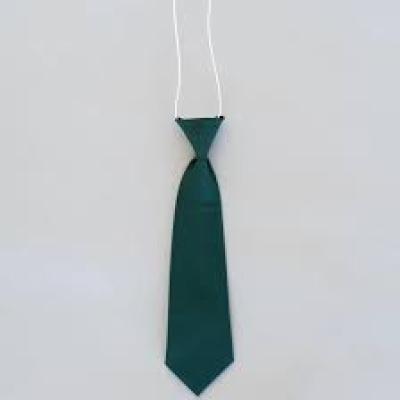 School Green Plain Ties Elastic